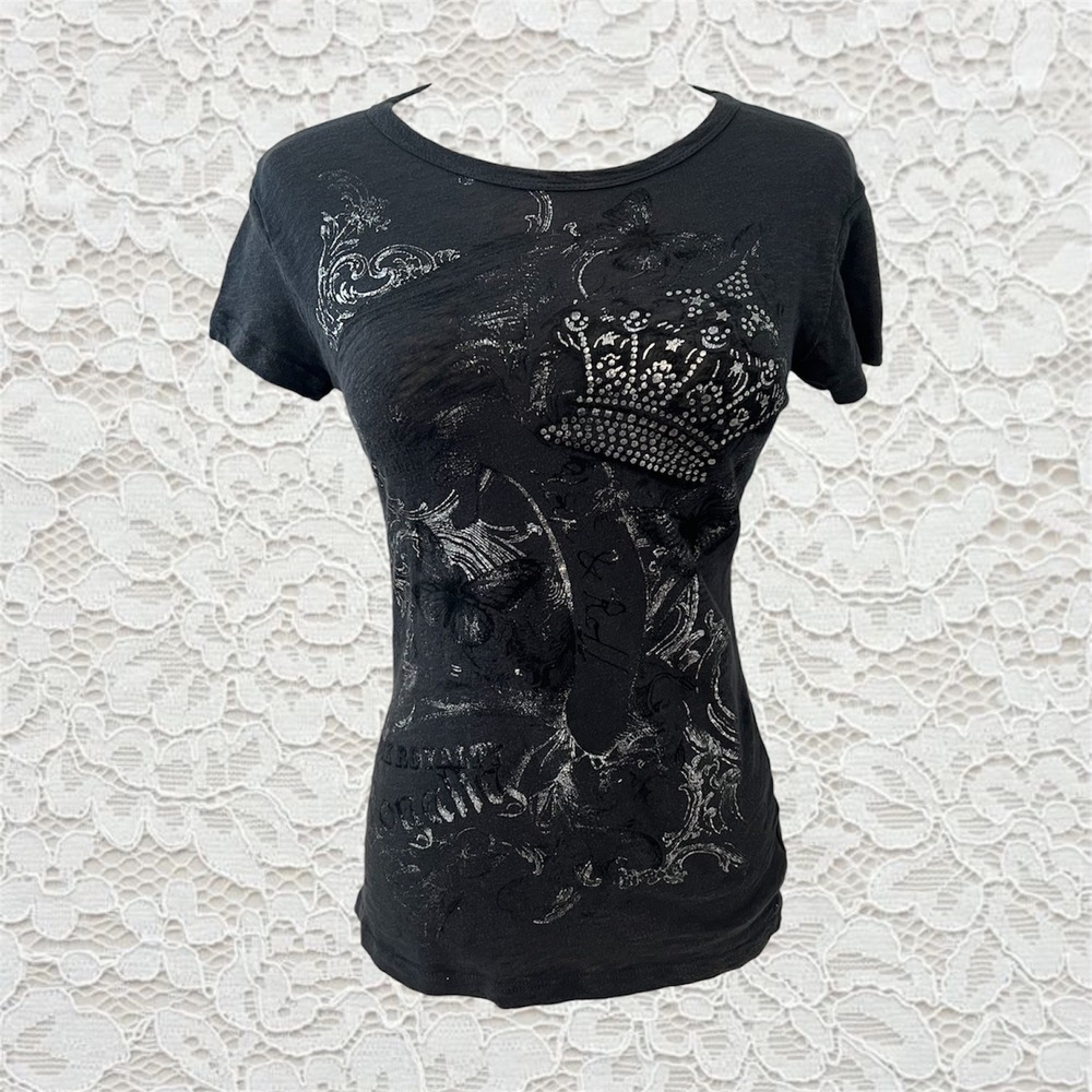 vintage cyber y2k grunge graphic baby tee